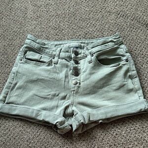 Universal Thread Light High Waisted Green Denim Shorts